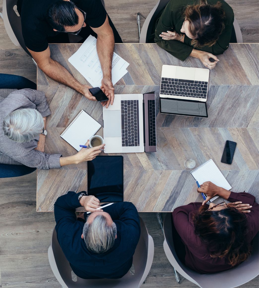 team meeting about designing a website